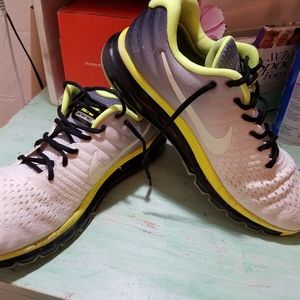 Men's Nike Air Max 2017 white black neon